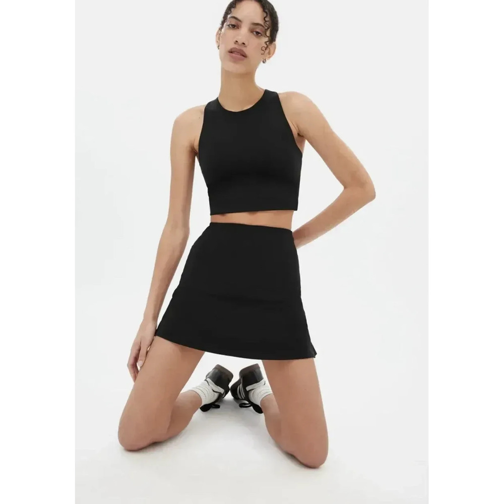 NWT Girlfriend‎ Collective Black Sport Skirt - MSRP $72 - Size XS
